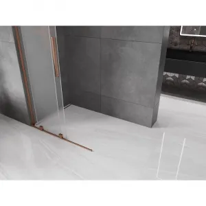 MEXEN/S - Velar L Sprchová zástena posuvná Walk-in 110 x 200, dekor 8 mm, ružové zlato 871-110-003-33-60