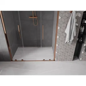 MEXEN/S - Velar L Duo posuvné sprchové dvere 160, transparent, ružové zlato 871-160-003-02-60
