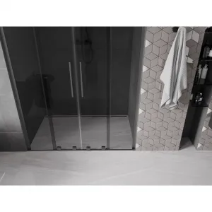 MEXEN/S - Velar L Duo posuvné sprchové dvere 150, grafit, grafit metal 871-150-003-42-95