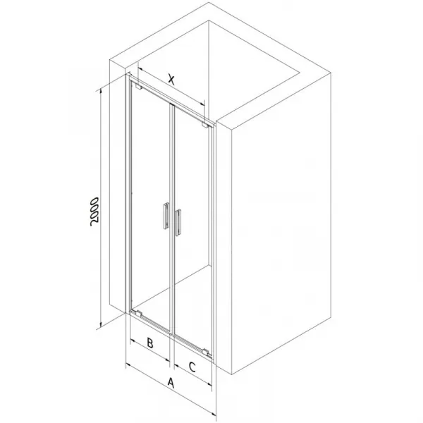 MEXEN - Exo sprchové dvere krídlové 80, transparent, chróm 8182-080-000-01-00