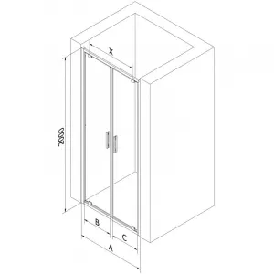MEXEN - Exo sprchové dvere krídlové 80, transparent, chróm 8182-080-000-01-00