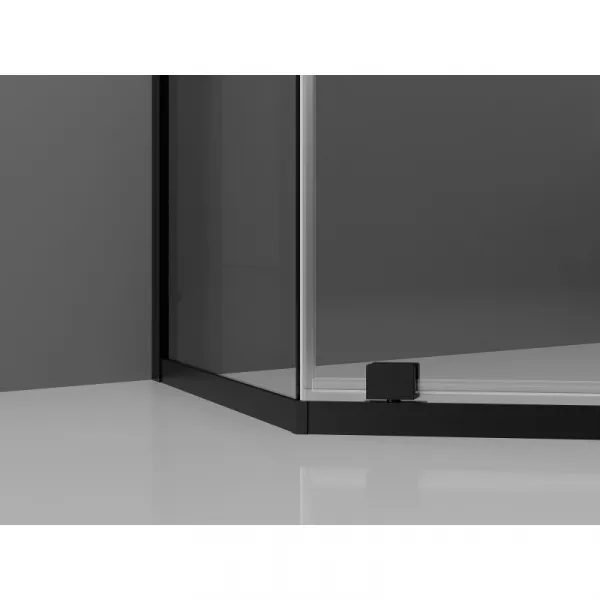 MEXEN - Exo sprchovací kút päťboký krídlový 90 x 90, transparent, čierna 812-090-090-70-00