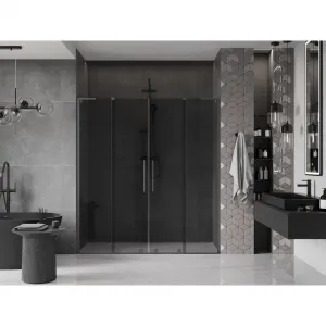 MEXEN/S - Velar L Duo posuvné sprchové dvere 200, grafit, grafit metal 871-200-003-42-95