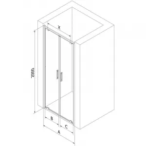 MEXEN - Exo sprchové dvere krídlové 70, transparent, chróm 8182-070-000-01-00
