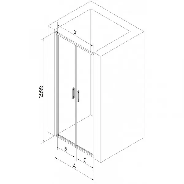 MEXEN - Exo sprchové dvere krídlové 70, transparent, chróm 814-070-000-01-00