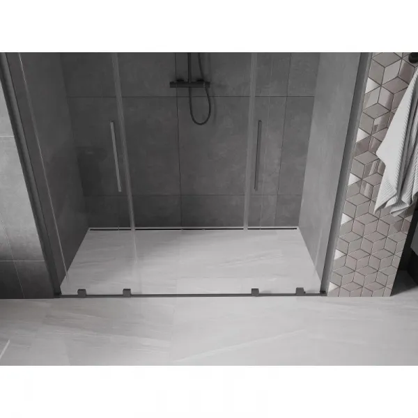 MEXEN/S - Velar L Duo posuvné sprchové dvere 200, transparent, grafit metal 871-200-003-02-95