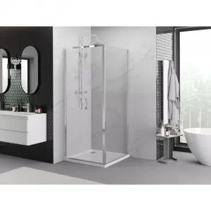 MEXEN/S - Exo sprchový kút dvere krídlové 70 x 70, transparent, chróm 814-070-070-01-00