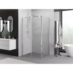 MEXEN/S - Exo sprchovací kút dvere krídlové 80 x 100, transparent, chróm 814-080-100-01-00