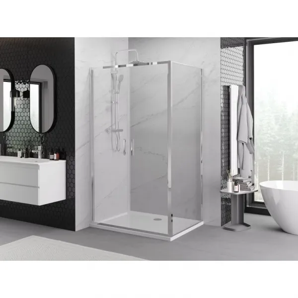 MEXEN/S - Exo sprchovací kút dvere krídlové 70 x 100, transparent, chróm 814-070-100-01-00