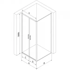 MEXEN/S - Exo sprchovací kút dvere krídlové 70 x 100, transparent, chróm 814-070-100-01-00