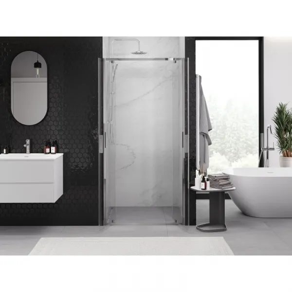 MEXEN - Exo sprchové dvere krídlové 80, transparent, chróm 8182-080-000-01-00
