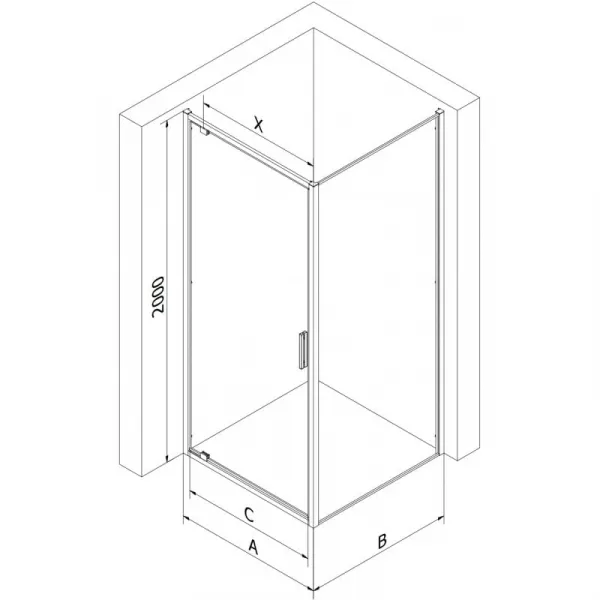 MEXEN/S - Exo sprchovací kút dvere krídlové 100 x 70, transparent, chróm 8181-100-070-01-00