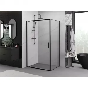 MEXEN/S - Exo sprchovací kút dvere krídlové 80 x 70, transparent, čierna 8181-080-070-70-00