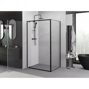 MEXEN/S - Exo sprchovací kút dvere krídlové 80 x 70, transparent, čierna 8181-080-070-70-00