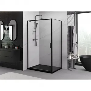 MEXEN/S - Exo sprchovací kút dvere krídlové 80 x 70, transparent, čierna 8181-080-070-70-00