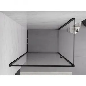 MEXEN/S - Exo sprchovací kút dvere krídlové 80 x 70, transparent, čierna 8181-080-070-70-00