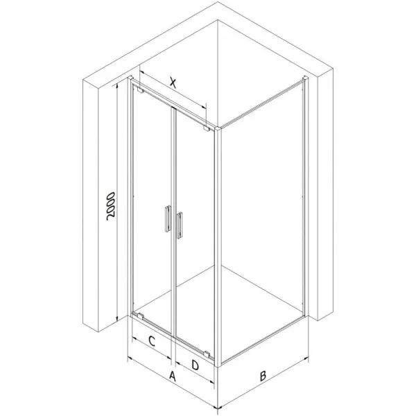 MEXEN/S - Exo sprchovací kút dvere krídlové 70 x 70, transparent, chróm 8182-070-070-01-00