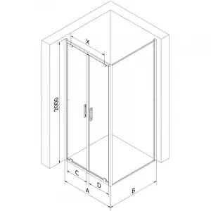 MEXEN/S - Exo sprchovací kút dvere krídlové 70 x 70, transparent, chróm 8182-070-070-01-00