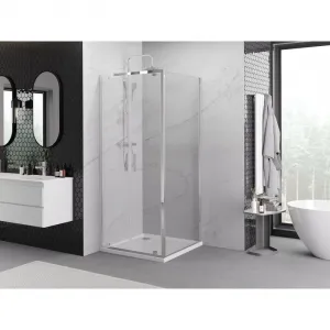MEXEN/S - Exo sprchovací kút dvere krídlové 70 x 70, transparent, chróm 8182-070-070-01-00