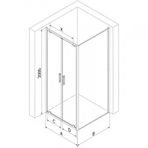 MEXEN/S - Exo sprchovací kút dvere krídlové 80 x 70, transparent, chróm 8182-080-070-01-00