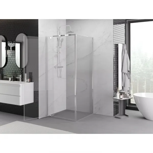 MEXEN/S - Exo sprchovací kút dvere krídlové 70 x 70, transparent, chróm 8181-070-070-01-00