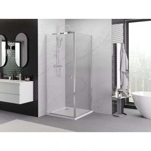 MEXEN/S - Exo sprchovací kút dvere krídlové 70 x 70, transparent, chróm 8181-070-070-01-00