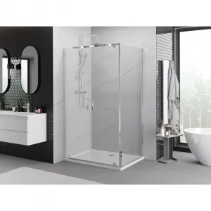 MEXEN/S - Exo sprchovací kút dvere krídlové 100 x 90, transparent, chróm 8182-100-090-01-00