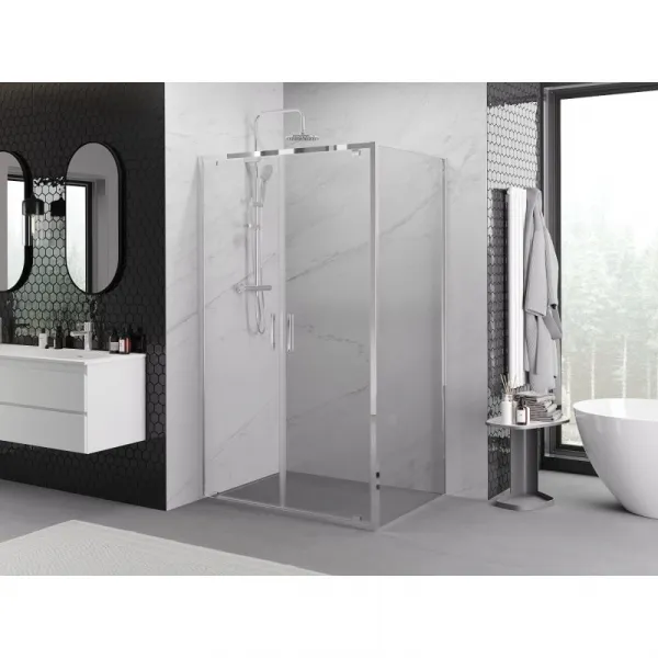 MEXEN/S - Exo sprchovací kút dvere krídlové 100 x 90, transparent, chróm 8182-100-090-01-00