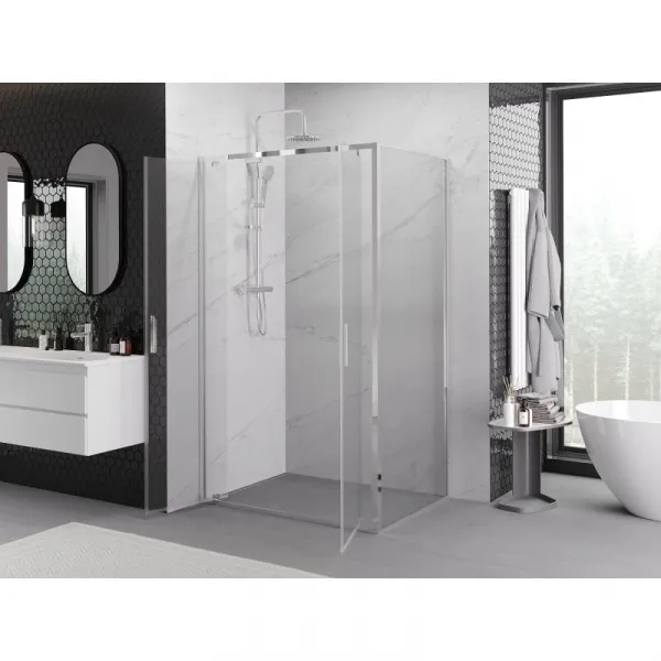 MEXEN/S - Exo sprchovací kút dvere krídlové 100 x 90, transparent, chróm 8182-100-090-01-00