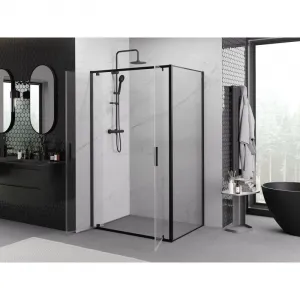 MEXEN/S - Exo sprchovací kút dvere krídlové 80 x 70, transparent, čierna 8182-080-070-70-00