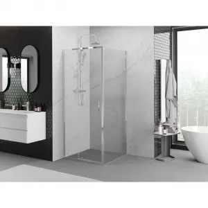 MEXEN/S - Exo sprchovací kút dvere krídlové 90 x 90, transparent, chróm 819-090-090-01-00