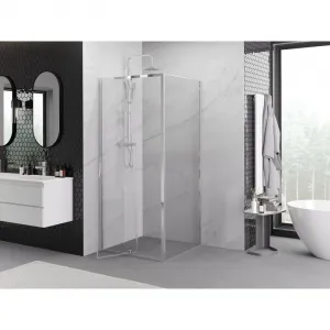 MEXEN/S - Exo sprchovací kút dvere krídlové 90 x 90, transparent, chróm 819-090-090-01-00