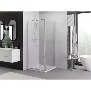 MEXEN/S - Exo sprchovací kút dvere krídlové 90 x 90, transparent, chróm 819-090-090-01-00