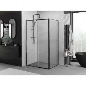 MEXEN/S - Exo sprchovací kút dvere krídlové 100 x 80, transparent, čierna 819-100-080-70-00
