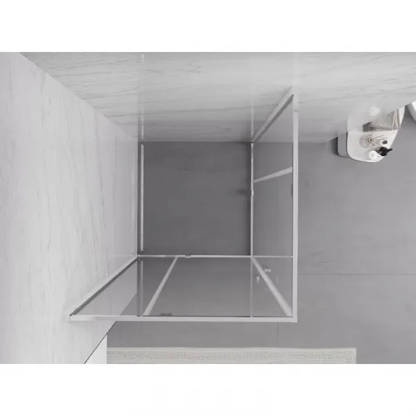 MEXEN/S - Exo štvorcový krídlový sprchovací kút 80 x 80, transparent, chróm 8110-080-080-01-00