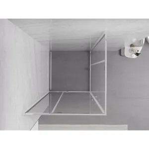 MEXEN/S - Exo štvorcový krídlový sprchovací kút 80 x 80, transparent, chróm 8110-080-080-01-00
