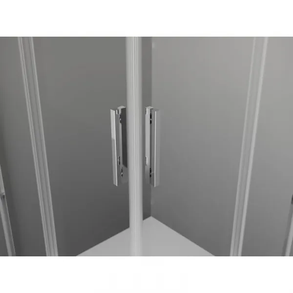 MEXEN/S - Exo štvorcový krídlový sprchovací kút 80 x 80, transparent, chróm 8110-080-080-01-00