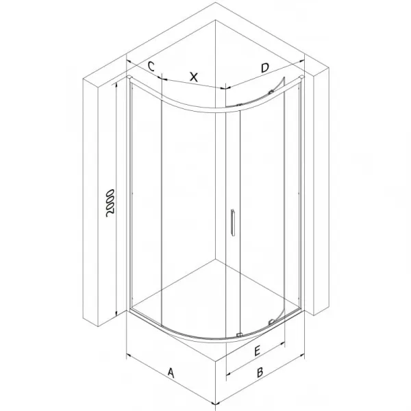MEXEN/S - Exo štvrťkruhový posuvný sprchovací kút 70 x 70, transparent, chróm 8131-070-070-01-00