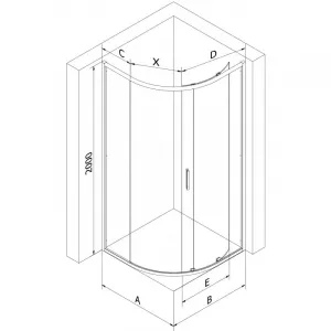 MEXEN/S - Exo štvrťkruhový posuvný sprchovací kút 70 x 70, transparent, chróm 8131-070-070-01-00