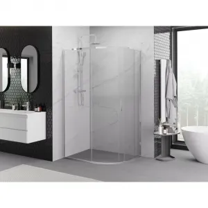 MEXEN/S - Exo štvrťkruhový asymetrický posuvný sprchovací kút 100 x 80, transparent, chróm 8131-100-080-01-00