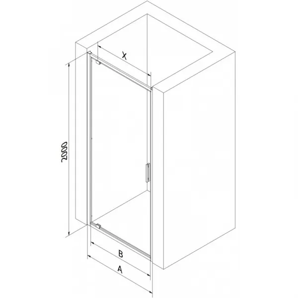 MEXEN/S - Exo sprchové dvere krídlové 70, transparent, chróm 8181-070-000-01-00