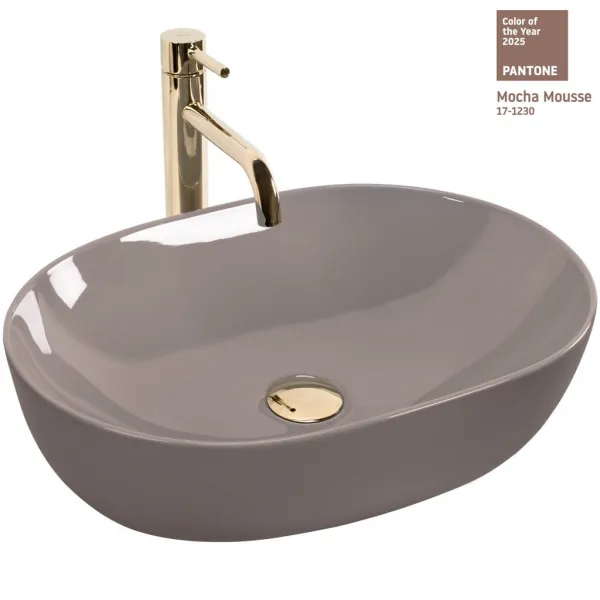REA - Umývadlo na dosku Lisa Beige Shiny REA-U6380