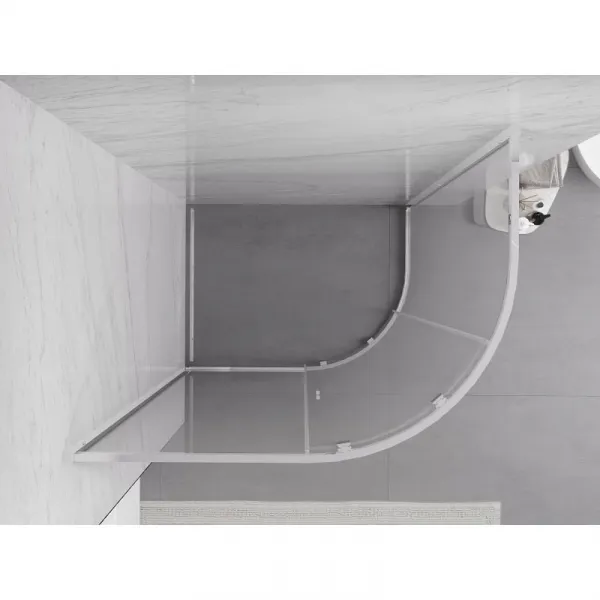 MEXEN/S - Exo štvrťkruhový asymetrický posuvný sprchovací kút 100 x 80, transparent, chróm 8131-100-080-01-00