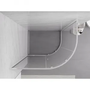 MEXEN/S - Exo štvrťkruhový asymetrický posuvný sprchovací kút 100 x 80, transparent, chróm 8131-100-080-01-00