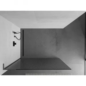 MEXEN/S - Kioto L Sprchová zástena WALK-IN 110 x 200, prúžky, grafit metal 800-110-103-95-09