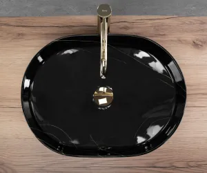 REA - Umývadlo na dosku Nadia 50 Black Stone REA-U9240