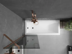MEXEN/S - Next vaňová zástena FIX 60 x 150, grafit, růžové zlato 895-060-000-00-40-60