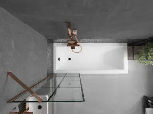 MEXEN/S - Next vaňová zástena FIX 60 x 150, čierna dekor, růžové zlato 895-060-000-00-77-60