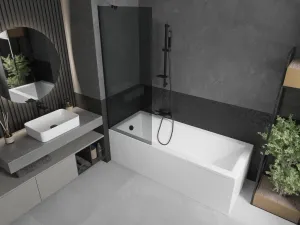 MEXEN/S - Next vaňová zástena FIX 70 x 150, grafit, růžové zlato 895-070-000-00-40-60
