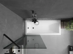 MEXEN/S - Next vaňová zástena FIX 70 x 150, grafit, růžové zlato 895-070-000-00-40-60